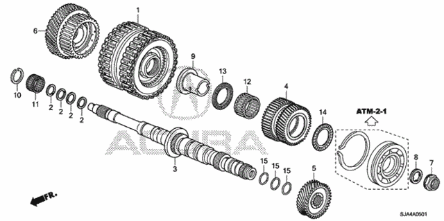 AT Mainshaft (6AT) for 2012 Acura RL #0
