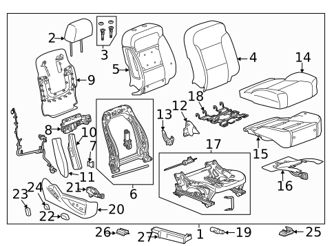 Passenger Seat Components for 2019 GMC Yukon XL #2
