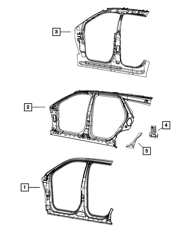 68214289AC - Body Sheet Metal Except Doors: Body Side Aperture Outer Panel, Left for Mopar Image image