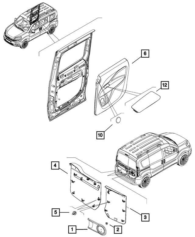 6LH97LXHAA - Interior Trim: Sliding Door Trim Panel, Left for Mopar Image