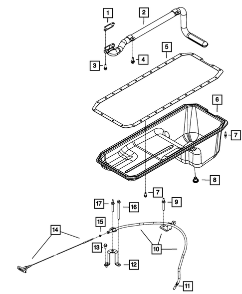Engine Oiling, Oil Pan and Indicator (Dipstick) for 2014 Ram 2500 #0