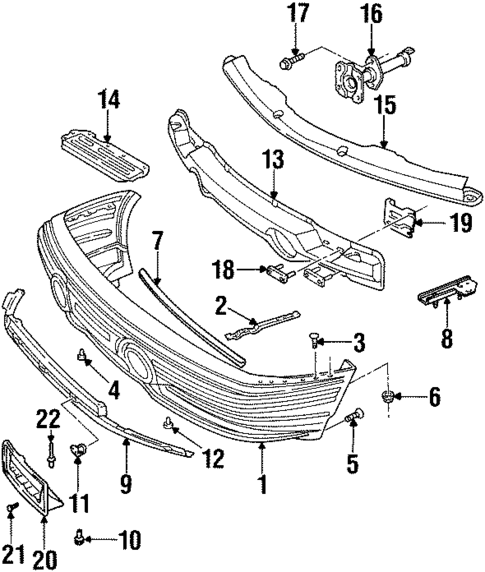 Bumper & Components - Front for 1996 Pontiac Bonneville #0