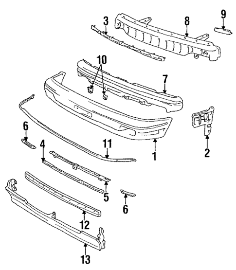 Bumper & Components - Front for 1991 Lexus ES250 #0