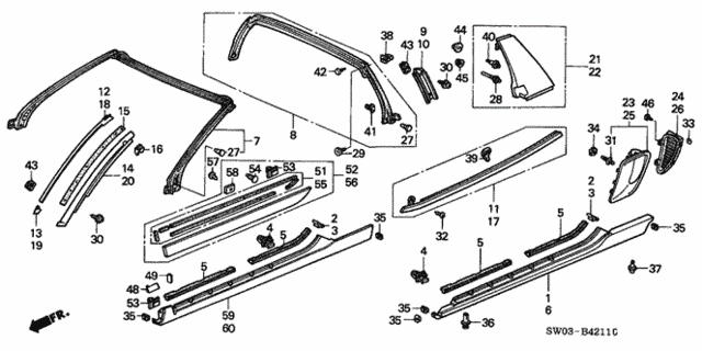 Molding (2) for 2001 Acura NSX #0