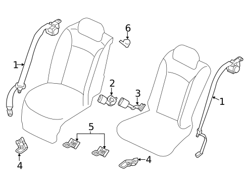 Rear Seat Belts for 2013 Hyundai Equus #1