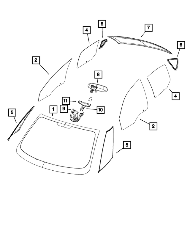 68263681AA - : Windshield for Mopar Image
