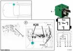 61368353447 - Vehicle Electrical System: Relay, Two-Pole Make Contact, Black for BMW Image