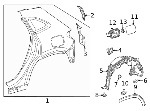 Quarter Panel & Components for 2021 Mercedes-Benz GLA35 AMG #0