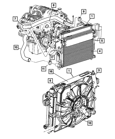 Radiator and Related Parts for 2006 Jeep Commander #2