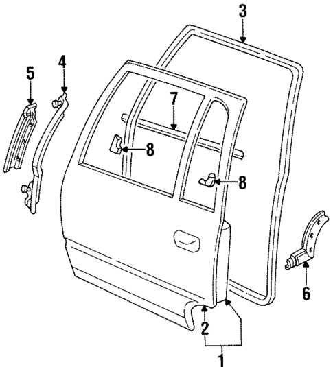 Door & Components for 1998 Cadillac DeVille #0