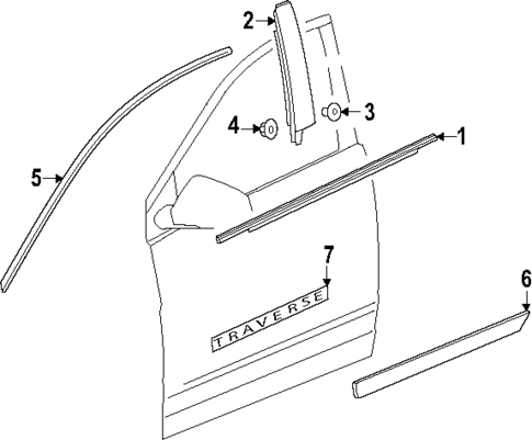 Exterior Trim - Front Door for 2024 Chevrolet Traverse #0