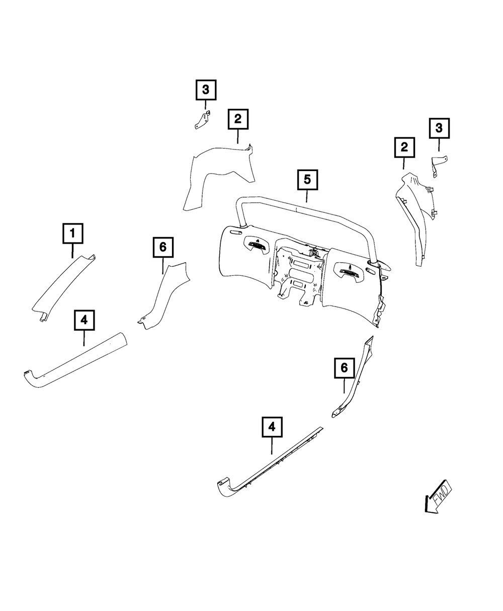 B-Pillar Bracket, Left - Mopar (68184351AD)