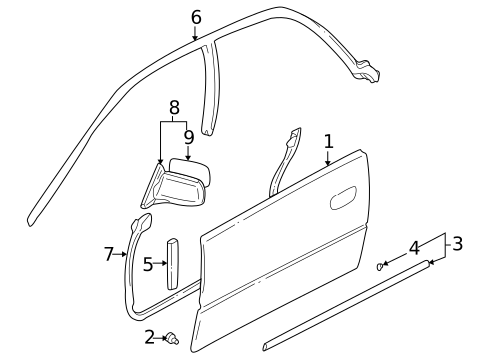 Door & Components for 1994 Subaru Impreza #0