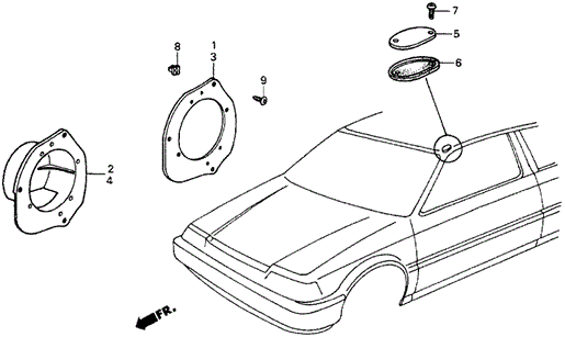 Radio Antenna Hole Cap for 1987 Honda Civic #0