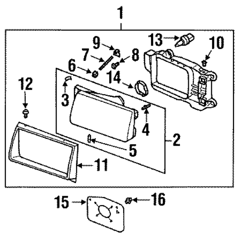 Headlamp Components for 1998 Isuzu Rodeo #0