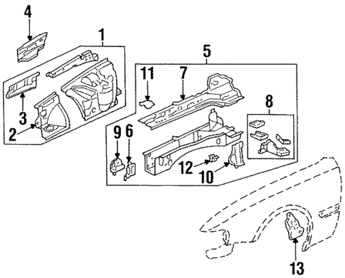 Structural Components & Rails for 1997 Acura TL #0