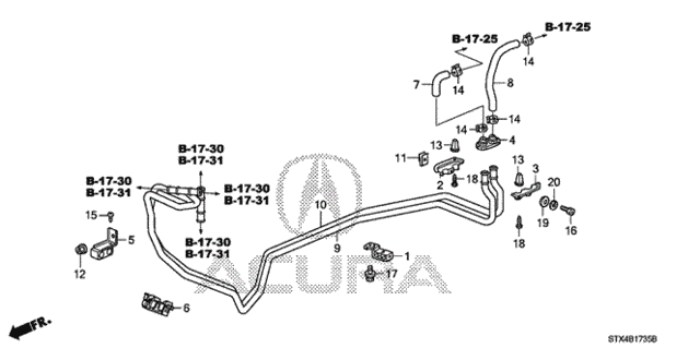 Rear Water Hose for 2011 Acura MDX #0
