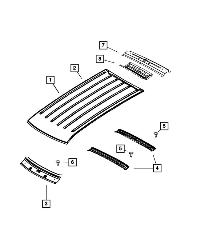 57010037AD - Body Sheet Metal Except Doors: Roof Panel for Mopar Image