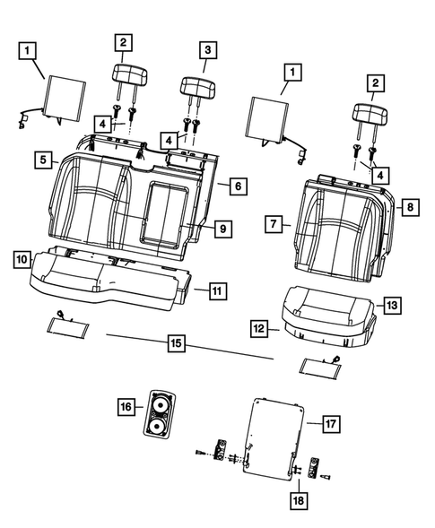 Rear Seats - Second Row for 2018 Ram 2500 #1