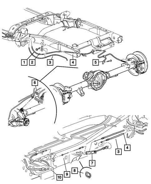 Parking Brake Lever and Cables for 2007 Dodge Ram 3500 #1