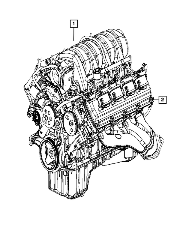 68411264AA - 6.4L Gas; Engine: Long Block Engine for Mopar Image