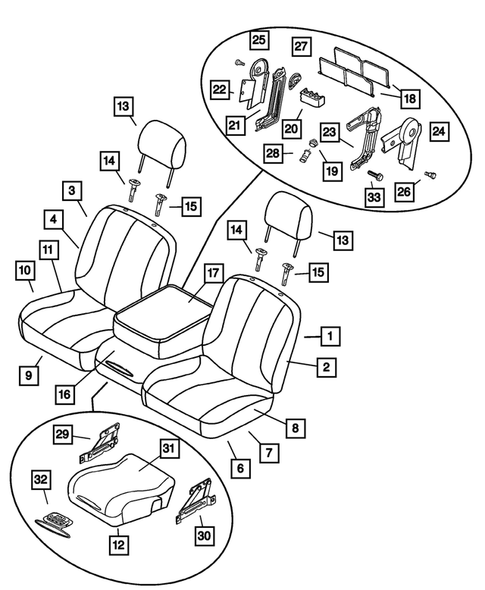 Front Seats and Attaching Parts for 2002 Dodge Ram 1500 #5