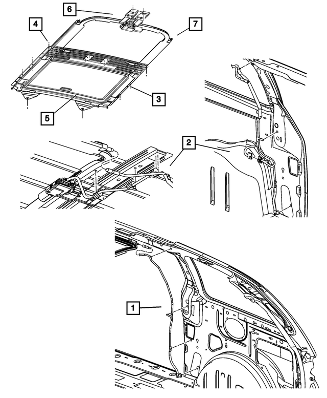 5020158AB - Body Sheet Metal Except Doors: Sunroof Drain Tube, Right, Rear for Mopar Image