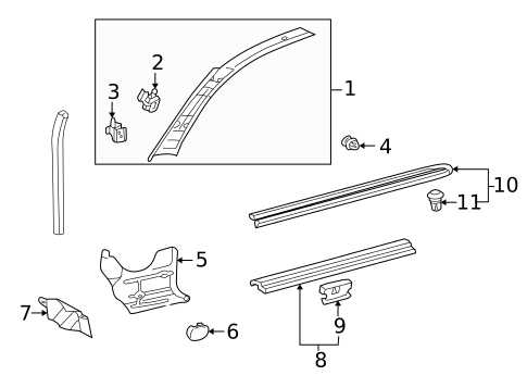 Interior Trim - Pillars for 2002 Mercedes-Benz CLK 55 AMG&reg; #0