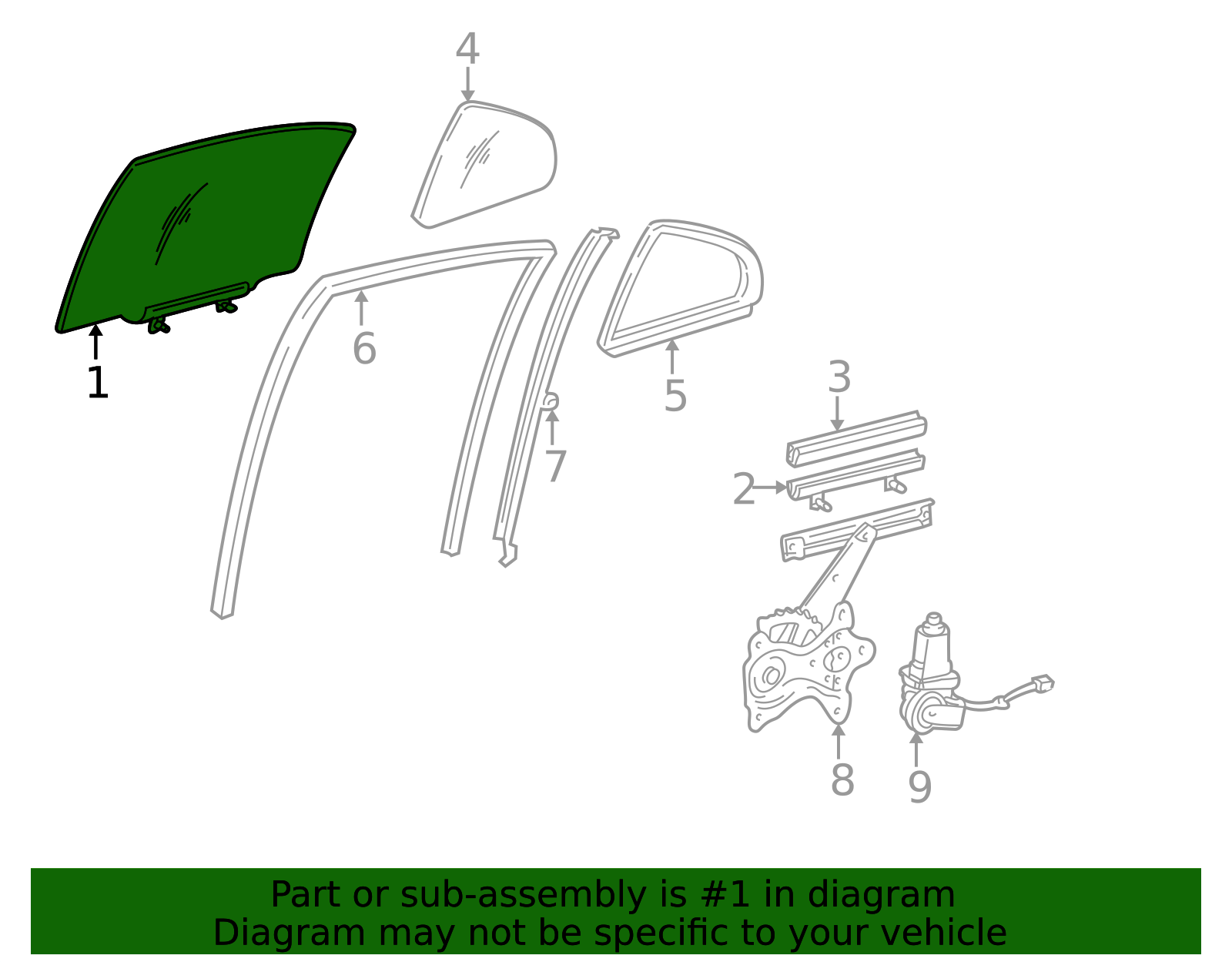 2006-2011 Lexus Movable Glass 68103-30681 | OEM Parts Online