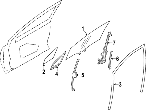 Glass - Front Door for 2022 Subaru WRX #0