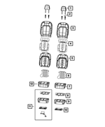 6LY591X7AD - Interior Trim: Front Headrest for Jeep: Grand Cherokee, Grand Cherokee L Image