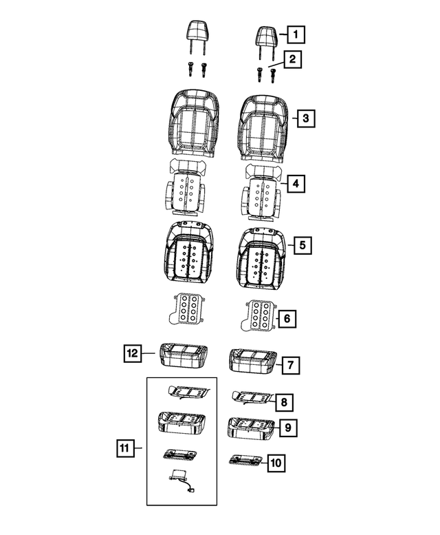 6LY591X7AD - Interior Trim: Front Headrest for Mopar Image