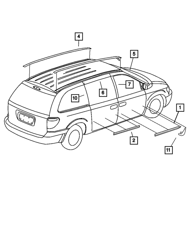 WV92BPKAA - Exterior Ornamentation: Front Door Molding, Right for Mopar Image image