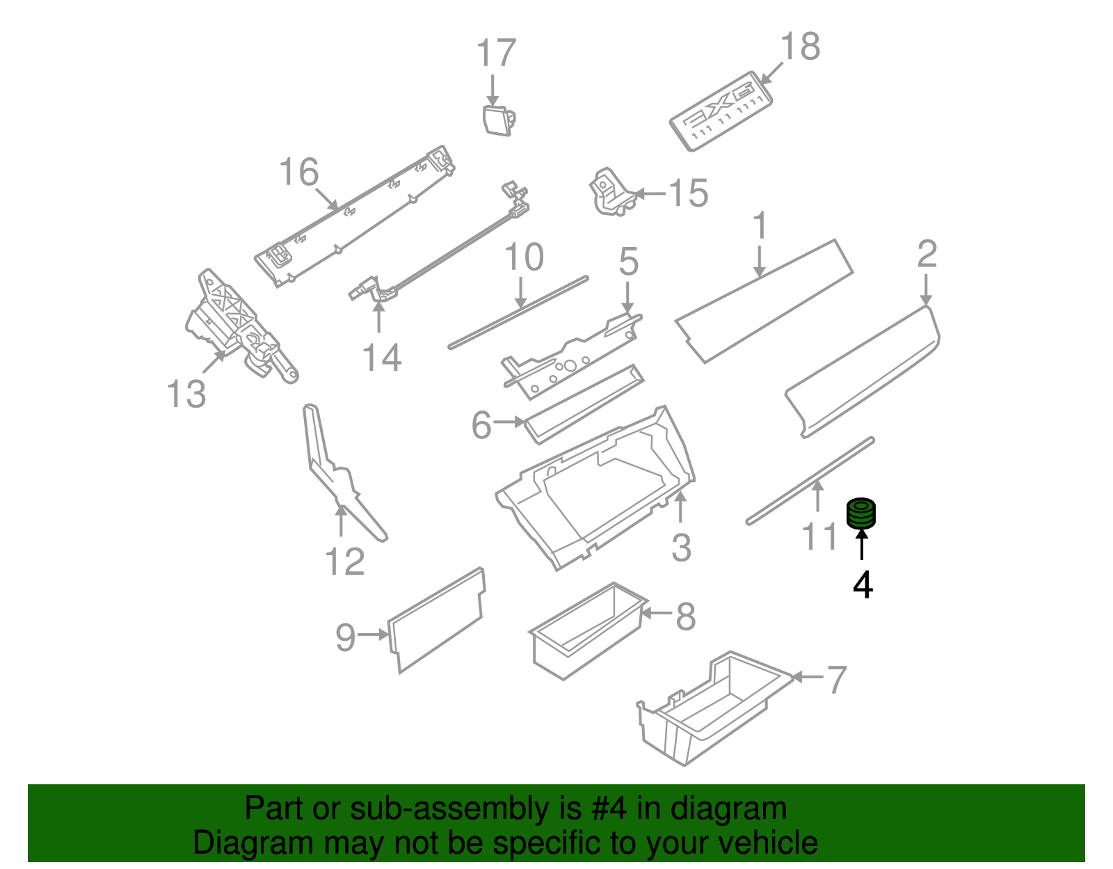 Glove Box Frame Stopper - BMW (72-12-9-145-015)