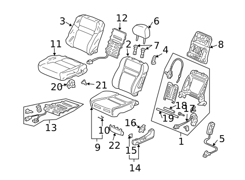 Front Seat Components for 2005 Honda Accord #3