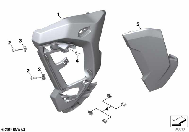 46638388485 - Frame and Mounting Parts: Side Trim Panel Bottom Left -  for BMW-Motorrad Image