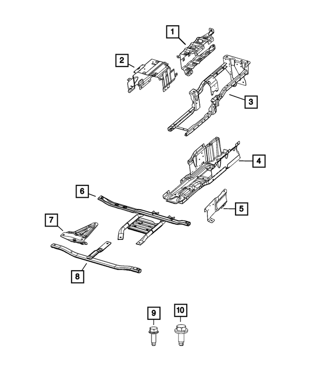 68604804AA - Frame, Bumper and Fascia: Front Skid Plate for Mopar Image