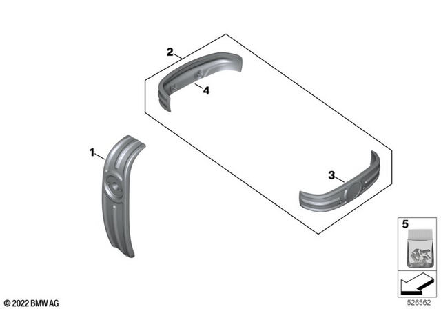 77122469281 - : Front Engine Housing Cover Trim, Two-Tone Black for BMW-Motorrad Image