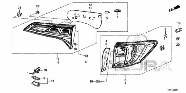 Taillight - License Light (2) for 2016 Acura RDX #0