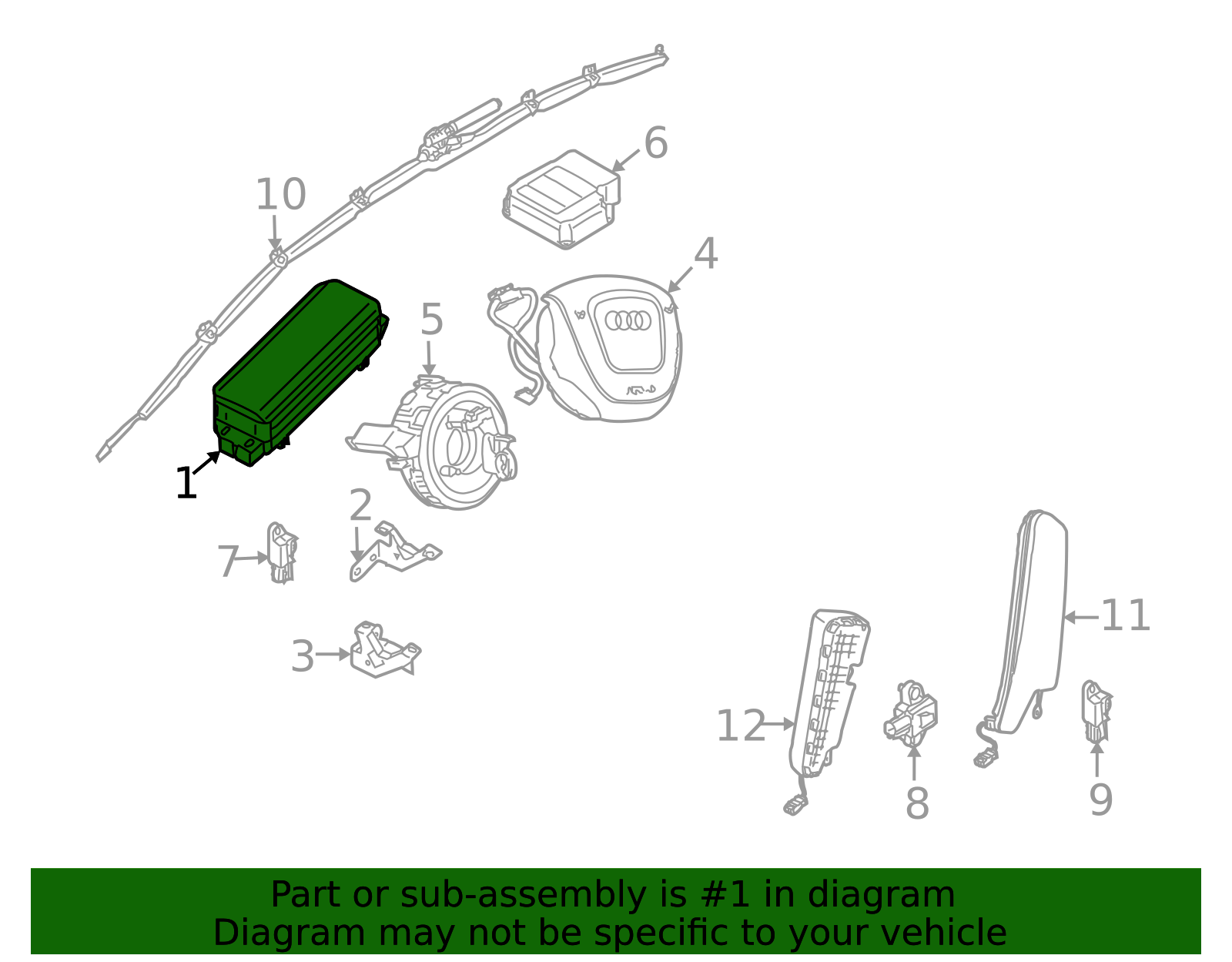 2005-2011 Audi Passenger Inflator Module 4F1-880-204-H | TascaParts.com