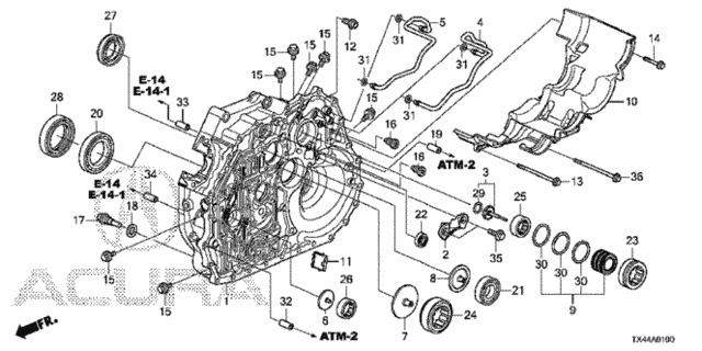 AT Torque Converter Case (2WD) for 2013 Acura RDX #0