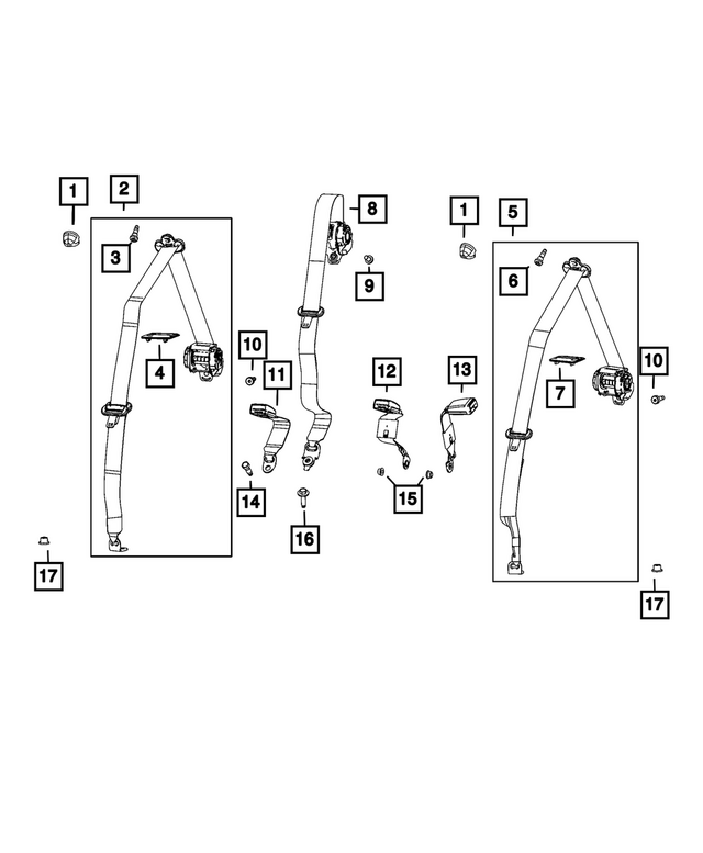 7KA41TX7AB - : 2nd Rear Center Seat Belt for Mopar Image