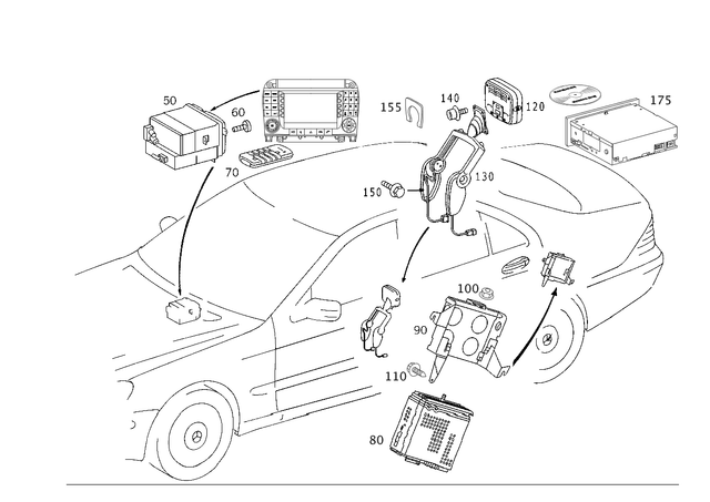 2208701089 - Electrical System: Control Panel for Mercedes-Benz Image image