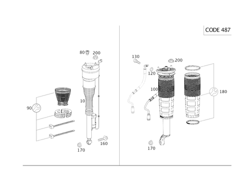 Spring Strut and Spring Strut Mounting Front for 2020 Mercedes-Benz S63 AMG #0