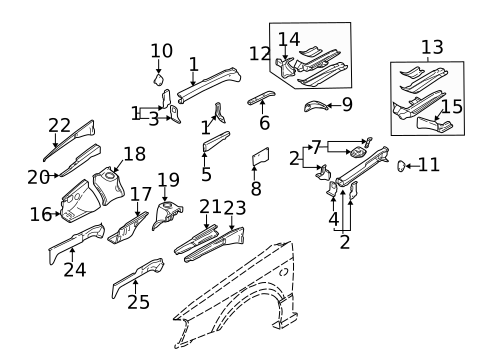 Structural Components & Rails for 2003 Subaru Legacy #0