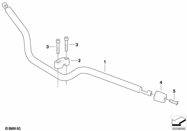 32717705575 - Steering: Handlebar, Tubular -  for BMW-Motorrad Image