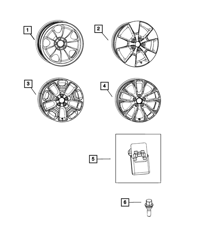 68585900AA - Wheels: Aluminum Wheel, Front Or Rear for Mopar Image