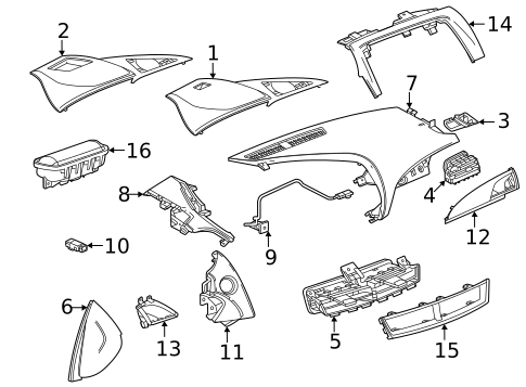 Instrument Panel Components for 2025 Cadillac CT5 #1