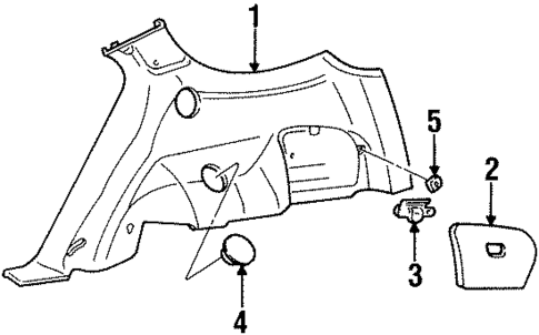 Interior Trim - Quarter Panels for 1996 Mercury Sable #1