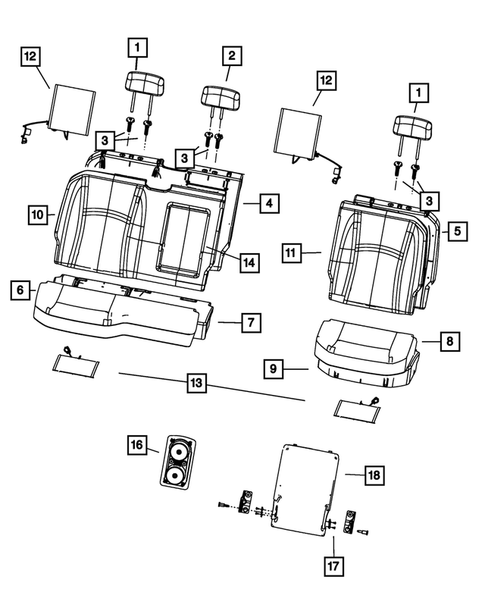 Rear Seats - Second Row for 2014 Ram 1500 #0